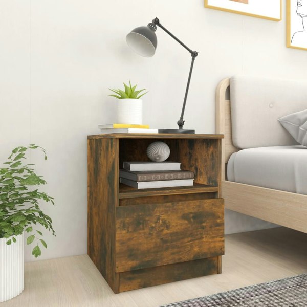Berkfield Bedside Cabinets 2 pcs Smoked Oak 40x40x50 cm Engineered Wood