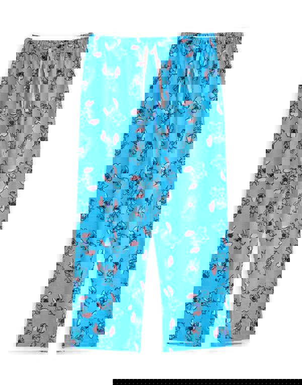 Disney Womens Blue Stitch Short Sleeve Long Leg Pyjama Set