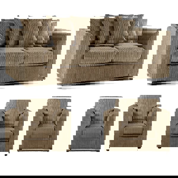 Furnishings For Less Luxor Full Jumbo Cord 3 Seater and 2 x Armchairs - Scatter Back