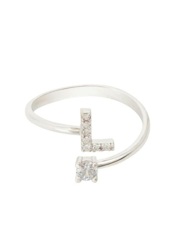 Initial Ring Silver L - LATELITA Rings