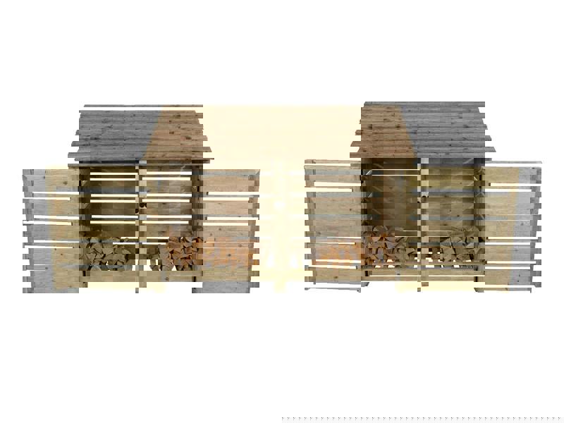 Arbor Garden Solutions Slatted Wooden Log Store with Doors W-187cm, H-126cm or 180cm, D-88cm