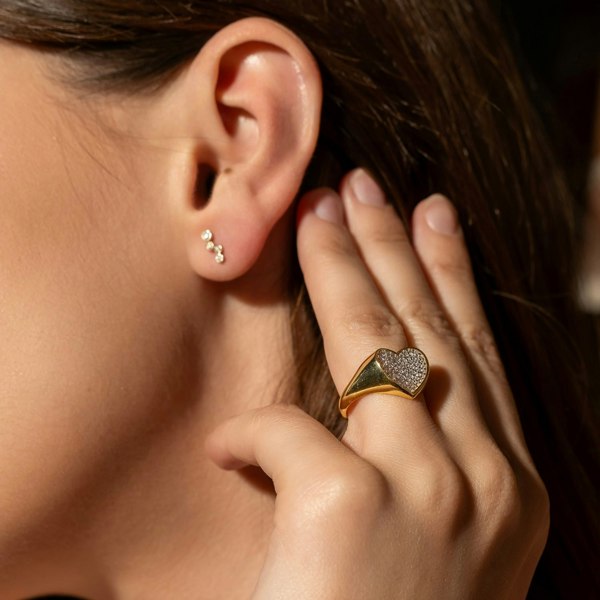 Spero London Fine Cluster Diamond Earrings in 14ct Solid Gold