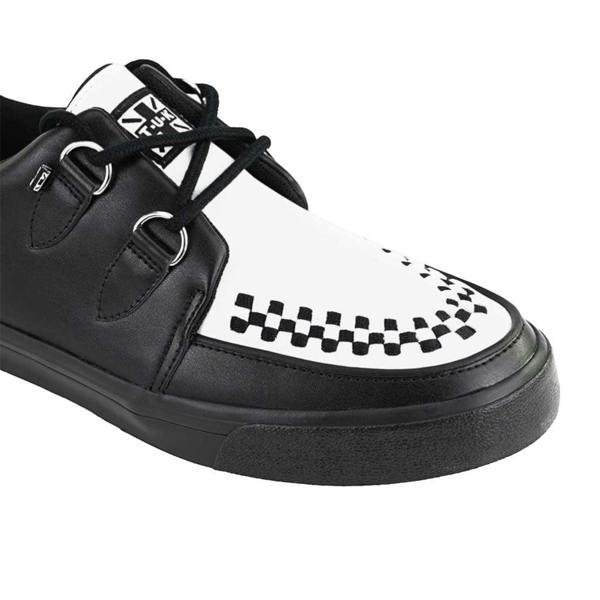 TUK Footwear TUK Pointed Creeper Sneaker Black White Leather Platform Shoes - A9180