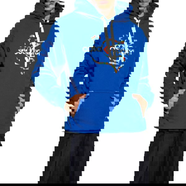 Casablanca Drapeau De Collombes Printed Blue Hoodie