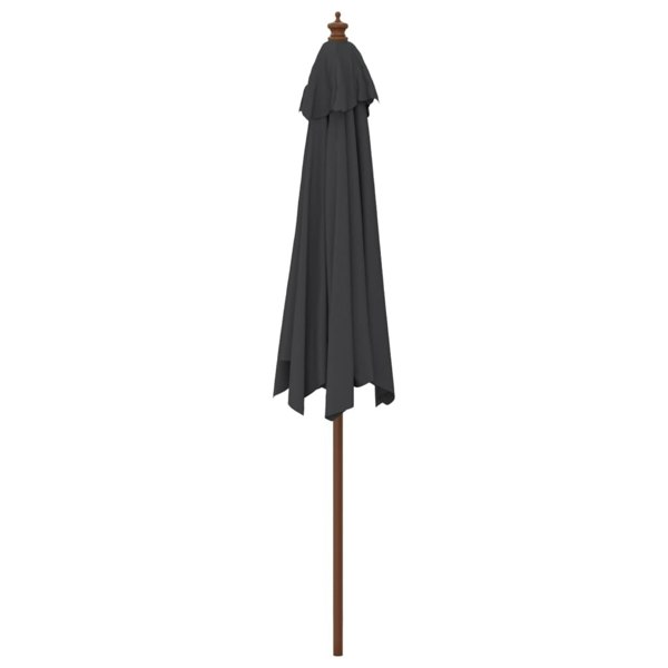 Berkfield Garden Parasol with Wooden Pole Black 299x240 cm