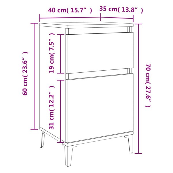 Berkfield Bedside Cabinet Sonoma Oak 40x35x70 cm