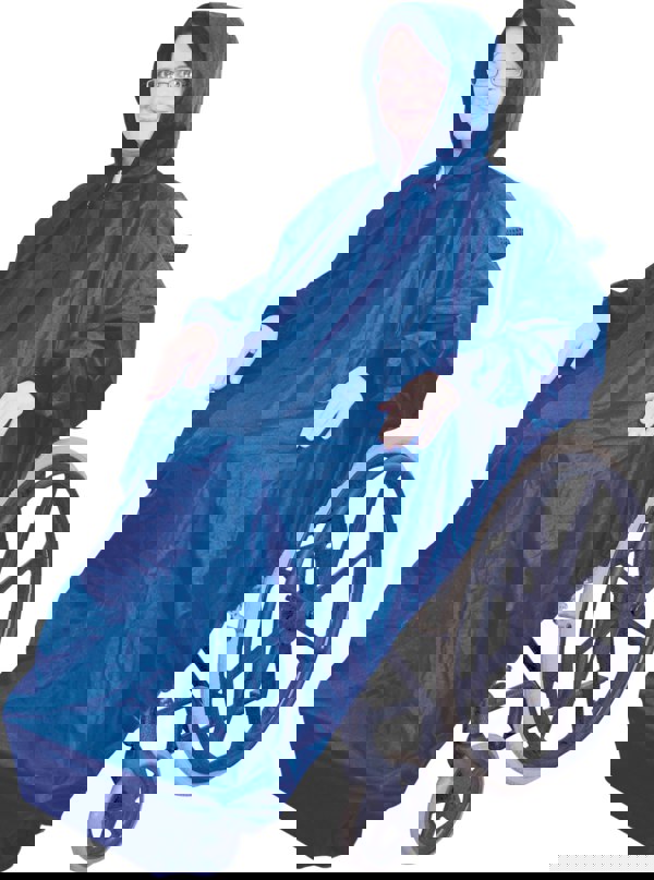 Aidapt Fleece Lined Wheelchair Mac with Sleeves Blue