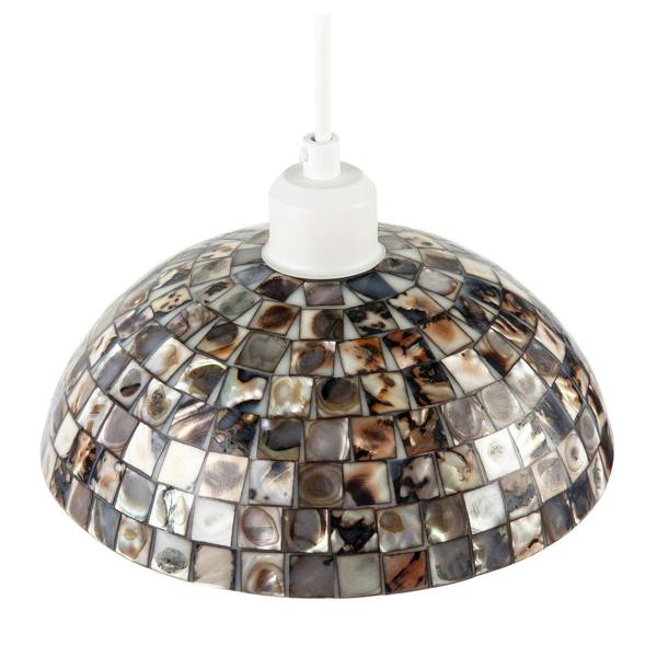 Natural Mother of Pearl Shell Mosaic Dome Ceiling Pendant Light Shade Image 4
