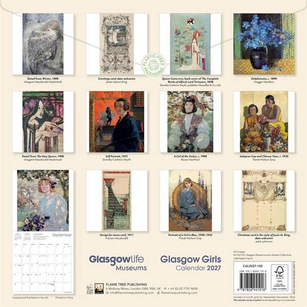 Glasgow Life Museums, Glasgow Girls  Calendar 2027, Wall Calendars, Month To View, Art, Gift