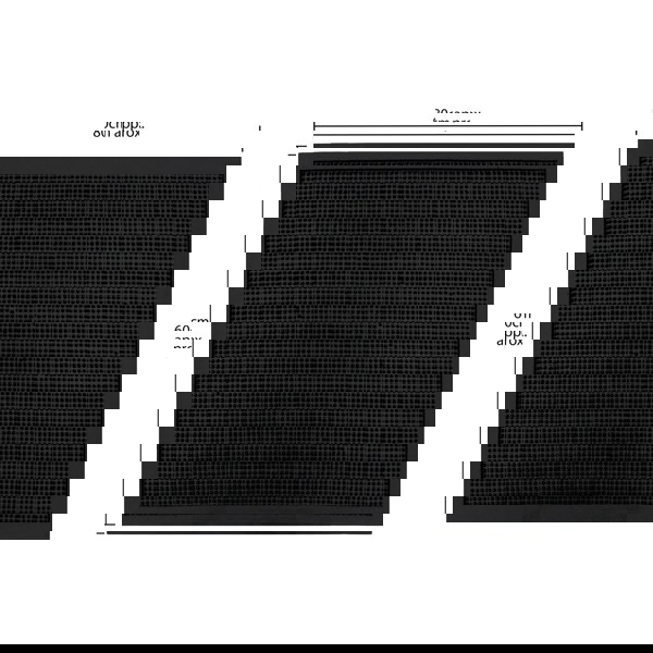 JVL Orion Scraper Rubber Pin Doormat, 60x80cm