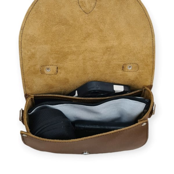 Zatchels Handmade Tannery Leather Saddle Bag - Tan