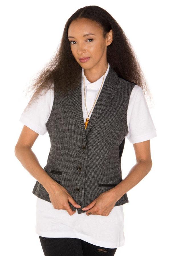 TruClothing Womens Tweed 1920s Herringbone Grey Waistcoat