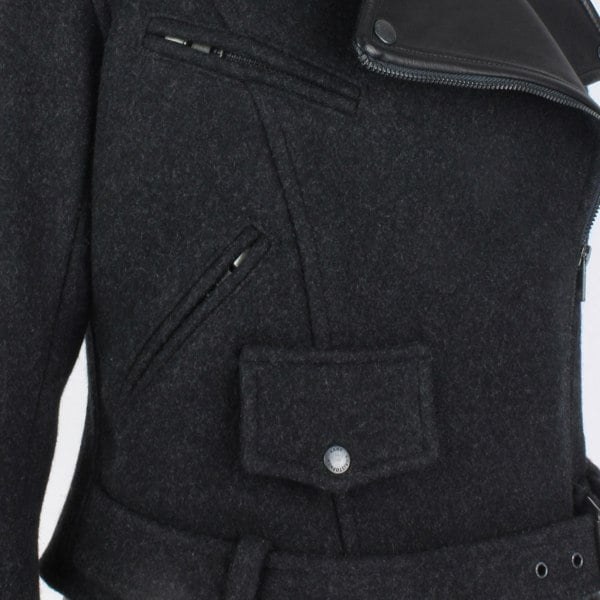  Christopher Kane cropped biker jacket in a luxurious felted wool