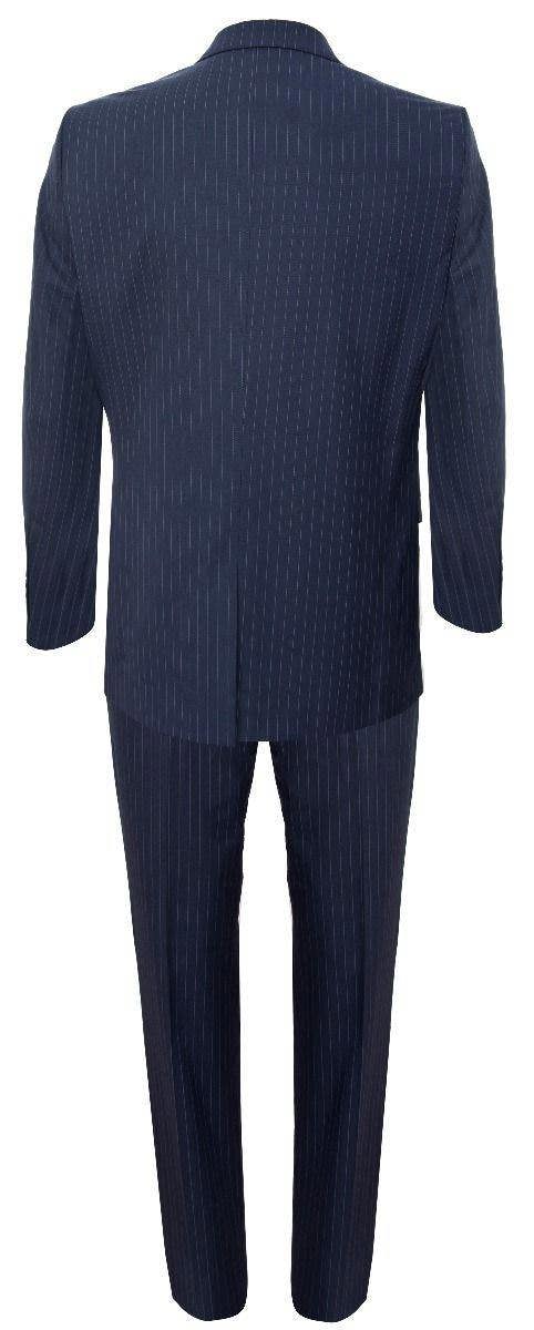 TruClothing Men's 3 Piece Navy Blue Pinstripe Retro Suit