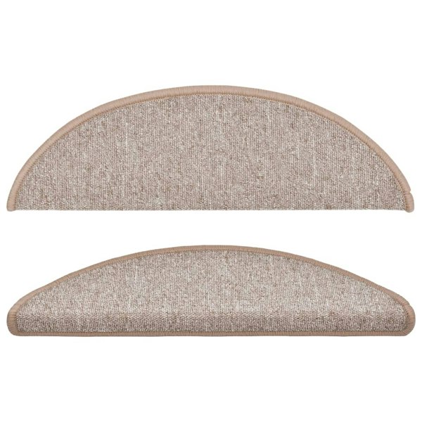 Berkfield Carpet Stair Treads 15 pcs Light Brown 56x17x3 cm