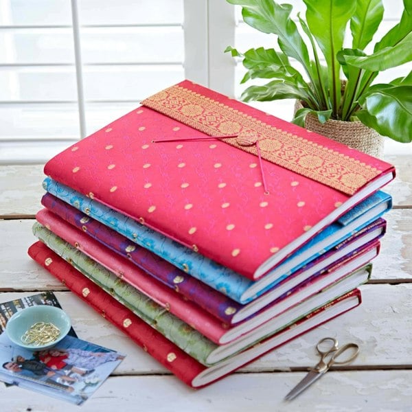 Paper High Extra Large Sari Fabric Photo Album