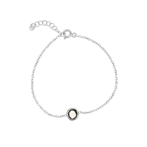 Spero London Sterling Silver Raw Uncut Polki Diamond Bracelet