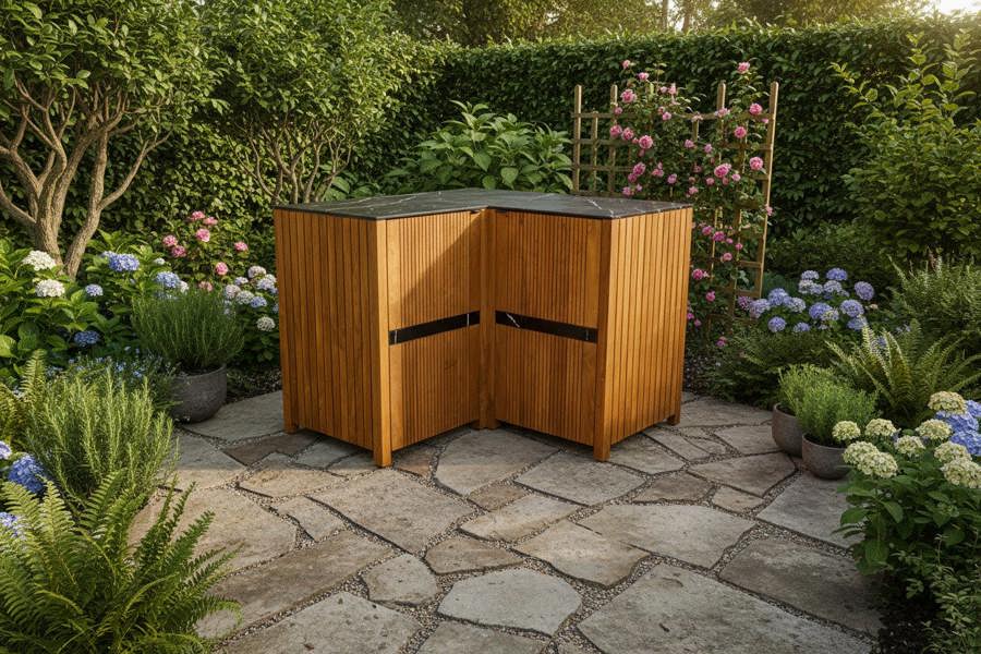 Ocean Designs Avellino Teak Outdoor Kitchen Corner Unit