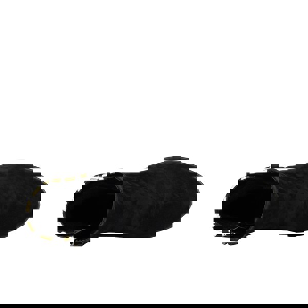 Embassy London Impala - Black & Gold - Women's Suede Ankle Boot with Block Heel & Gold Foil Zebra Stripes