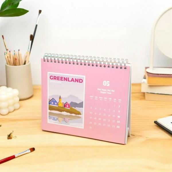 Travel Posters Easel Desk Calendar 2027, Desk Calendars, Month To View, Travel, Gift