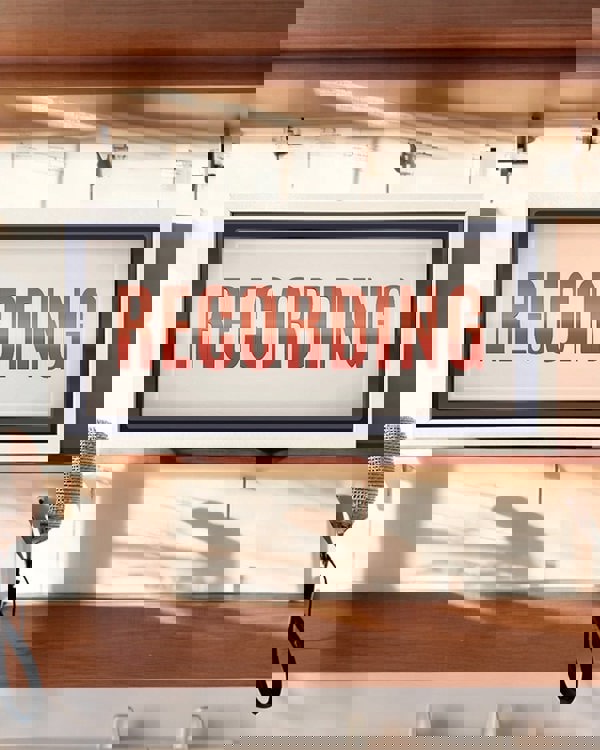 Framed Wall Art Print - Retro Recording Studio Sign