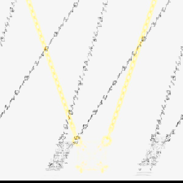 Swarovski Stilla Gold Tone Plated White Square Necklace 5693153