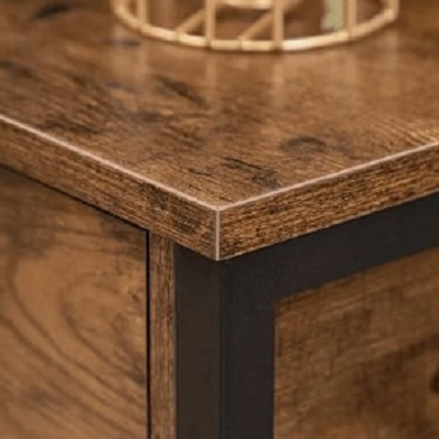 Modcraft Rustic Brown Console Table with 2 Drawers – Industrial Hallway Table Sofa Side Table with Storage