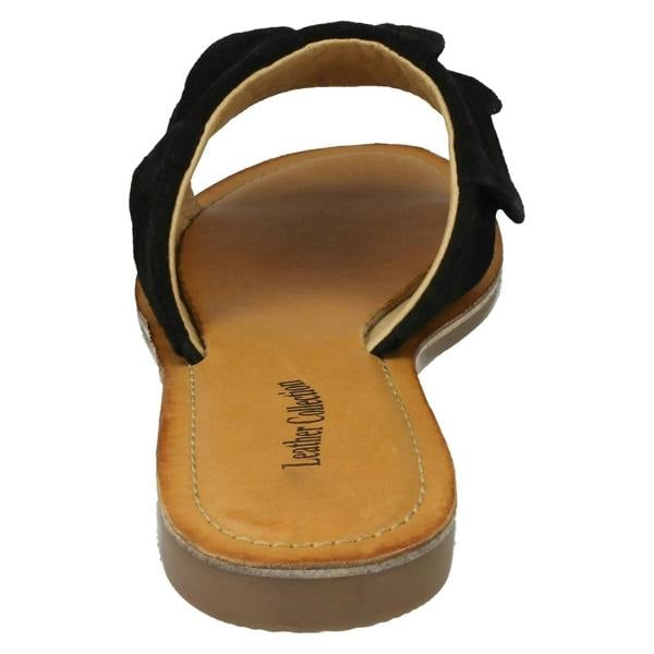 Leather Collection Ladies Leather Collection Frill Vamp Mules
