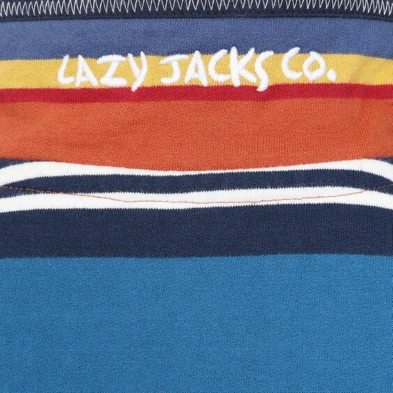 Lazy Jacks LJ40SC - Boy's Striped Quarter Zip - Grey