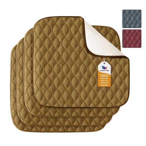 Vitality Care Absorbent Washable Incontinence Chair Pad Non-Slip Waterproof Seat Protector Pad