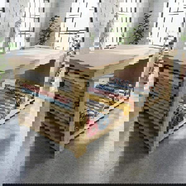 Arbor Garden Solutions Wooden Workbench MDF Top with Extra shelving Depth-3ft