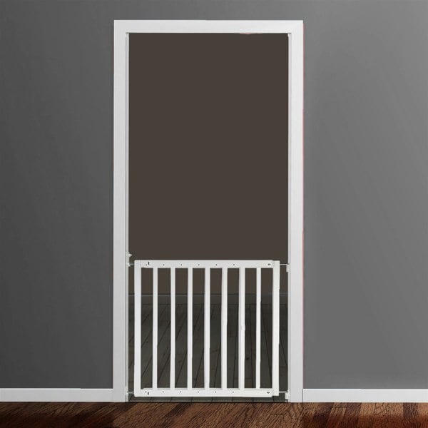 Safetots Chunky Wooden Screw Fit Stair Gate, White, 63.5cm - 105.5cm, Wood Baby Gate, Screw Fit Safety Barrier