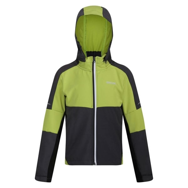 Regatta Childrens/Kids Acidity VI Lightweight Soft Shell Jacket - Seal Grey/Green Algae