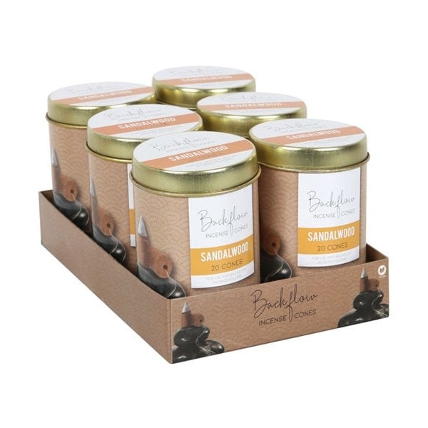 Serano 6 Tins of  Elements Sandalwood Jumbo Backflow Cones
