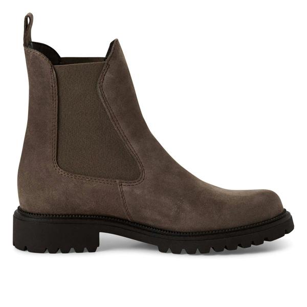 Tamaris Womens Taupe Brown Leather Classic High Chelsea Ankle Boots