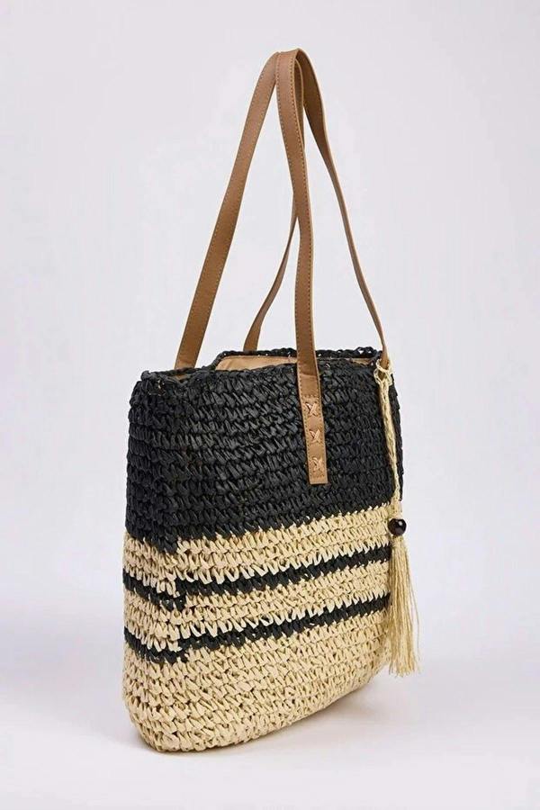WOVCOR Large Woven Straw Shoulder Bag for Women