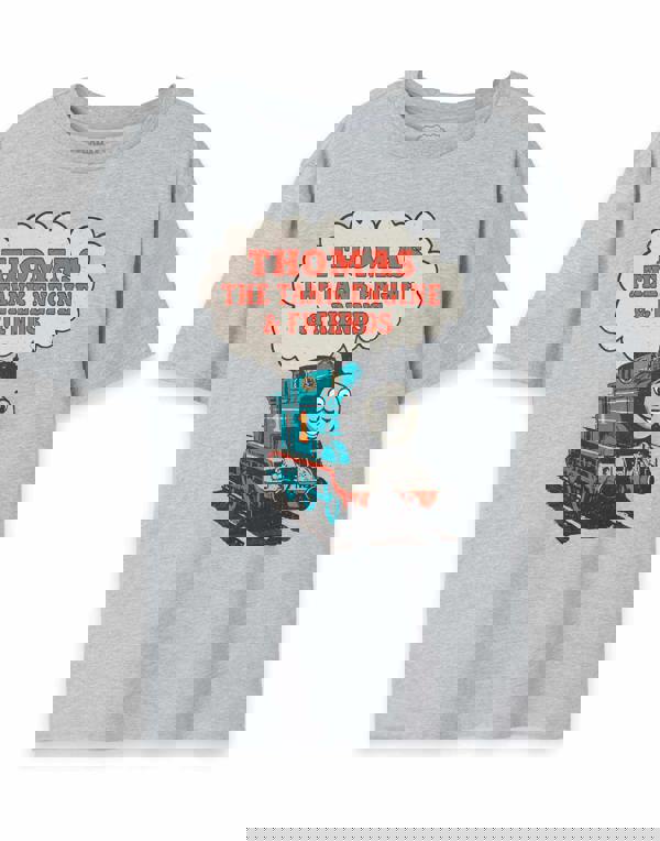 Thomas and Friends Mens Grey Vintage Train Short Sleeved T-Shirt