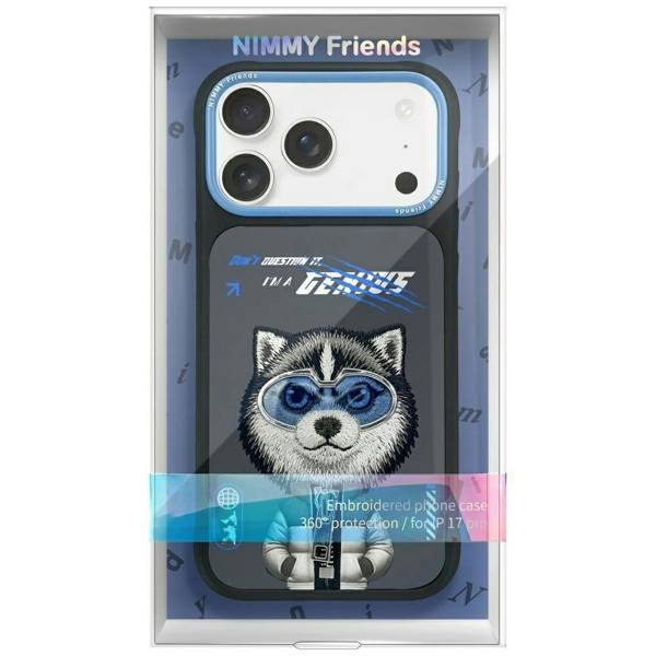 Nimmy Friends Nimmy Cool & Cute 2.0 Husky Case with MagSafe for iPhone 17 Pro 6.3" Grey Blue - N-KMLL-IP17-PRO-017-A