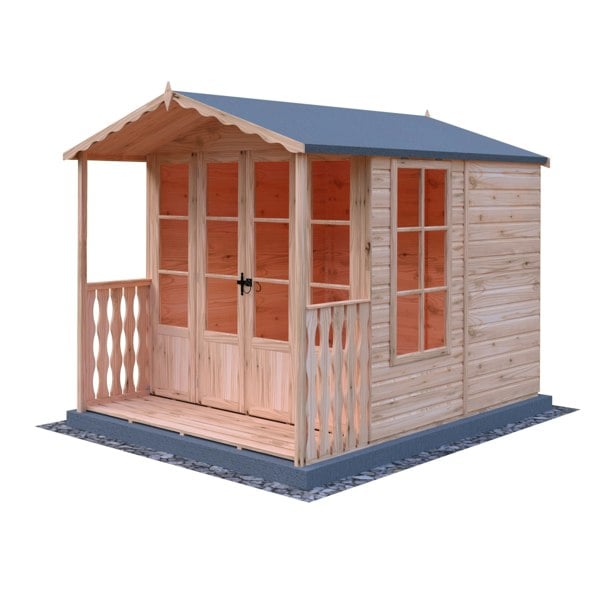 Shire Kensington 7x7 & Verandah 12mm interlock  Clad wooden Summerhouse - Best Shed