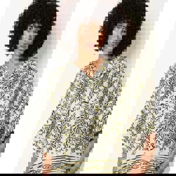 Blue Vanilla Boxy Short Sleeve Printed Top