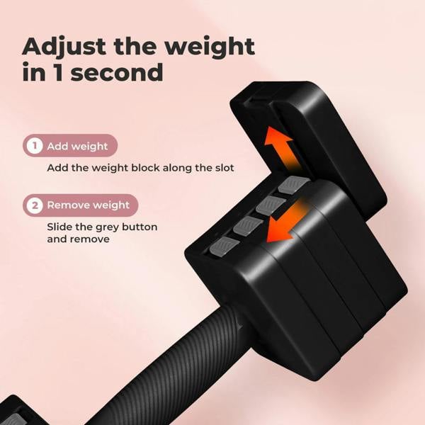 Centra Pair Adjustable Dumbbells 2.8kg-10kg Gym Training Metal Weight Block Set