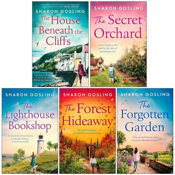 Sharon Gosling 5 Books Set (The Forest Hideaway, The Secret Orchard, The Forgotten Garden, The Lighthouse Bookshop, House Beneath the Cliffs)