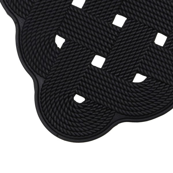 JVL Trellis Rope Design Rubber Scraper Doormat, 40x70cm, Black