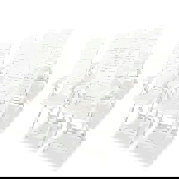 Berkfield Reclining Garden Chairs 6 pcs Plastic White