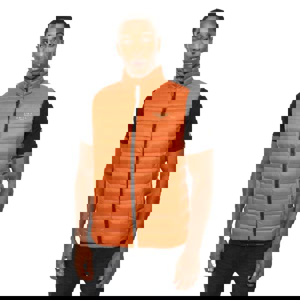 Crosshatch Mens Gattering MVE Quilted Gilet - Orange - 