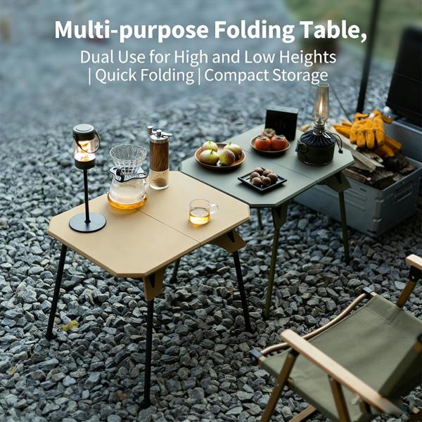 Havendro Khaki Portable Folding Camping Table Detachable Legs Picnic BBQ Table with Storage Bag