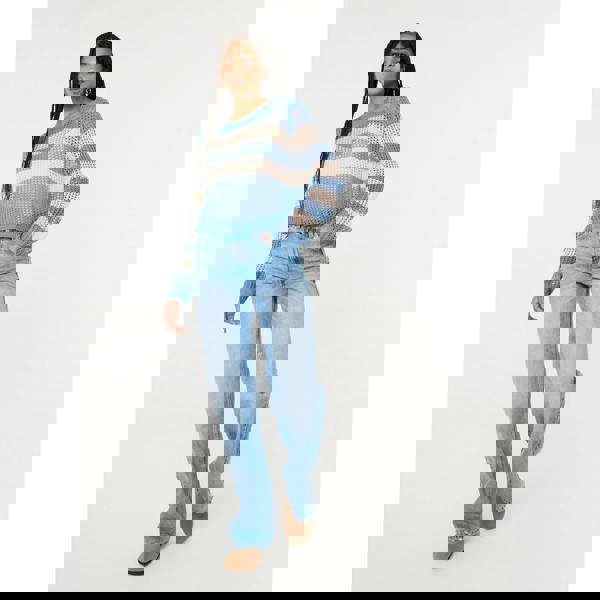 Pink Vanilla Stripe Crochet Jumper