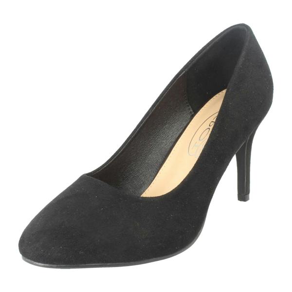 Spot On Ladies Spot On Wide Fit 8cm High Heel Court Shoes F90148