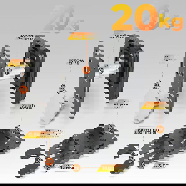 Centra Adjustable Dumbbell Set 4-20KG Auto Lock Home Gym Weight Training Fitness