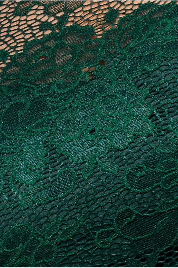 Scalloped Lace A-Line Maxi Dress - Emerald Green DR4496PLUS